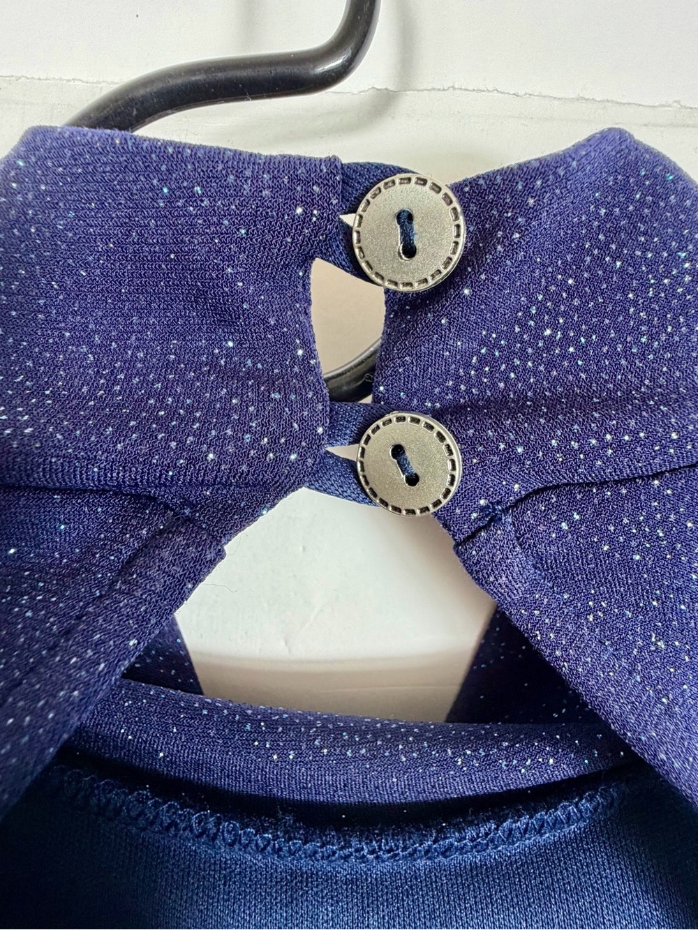Lucy In The Sky Women’s Navy Blue Glitter Puff Sleeve Mini Dress NWOT Sz Small - Picture 10 of 11